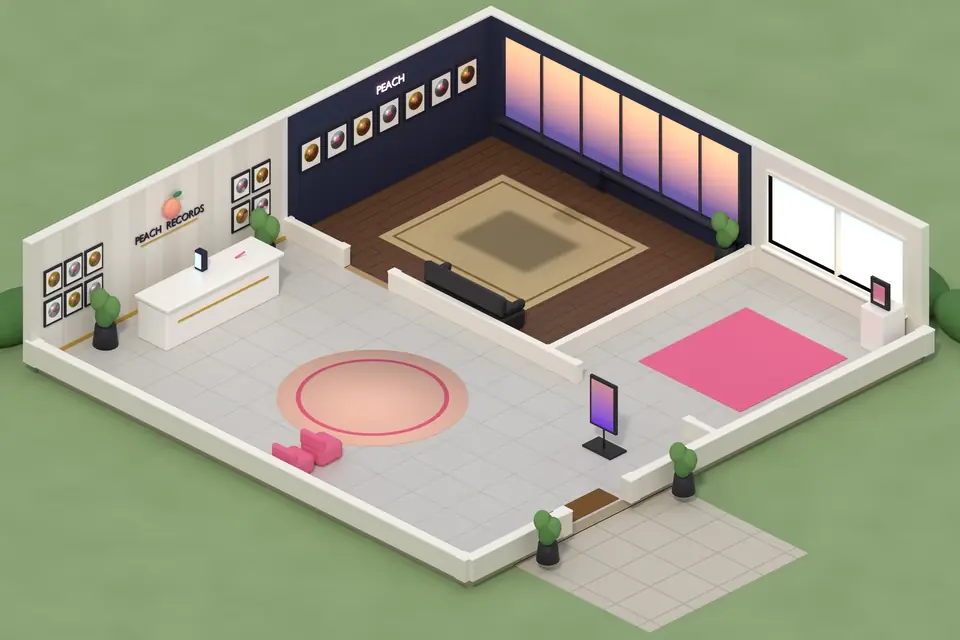 The Peach Records lobby.